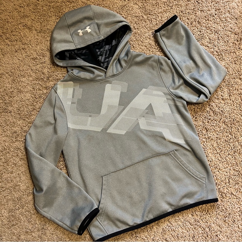 Under Armour Gray Hoodie Boys Youth Small